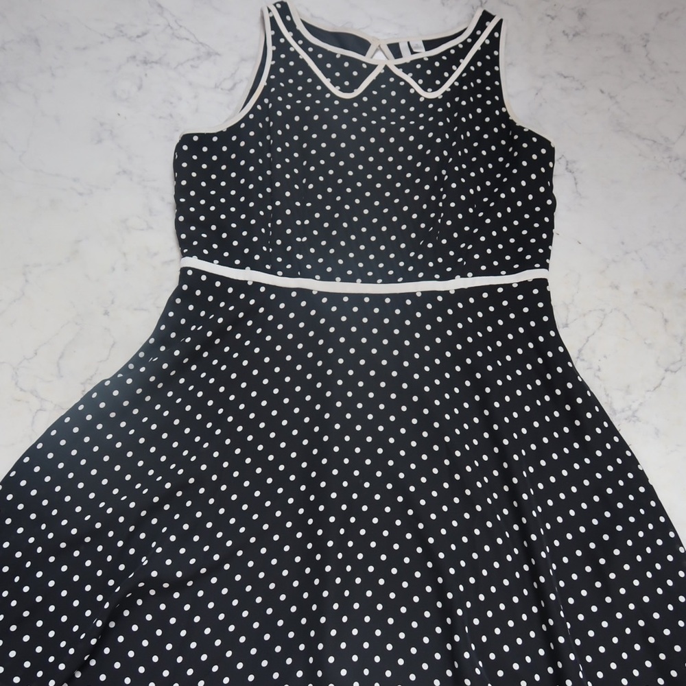 Black and white polka dot LC dress